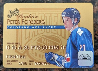 1995-96 Donruss Leaf Studio Rookies #2 Peter Forsberg RC Nordiques Credit Card
