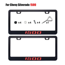 For Dodge Ram 1500 Front & Tailgate Red 1500 License Plate Tag Frame Cover Trim