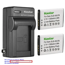 Kastar Battery AC Wall Charger for Samsung SLB-0837B SLB-0837(B) Digimax SL201
