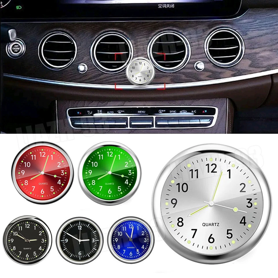 Pocket Mini Luminous Quartz Analog Watches Stick-On Clock For Car Home Boat - Image 2 of 4