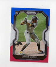 2021 Prizm Baseball Jorge Mateo RC #196 Red White Blue Prizm San Diego Padres