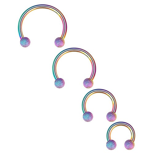 5-50pcs 16G Surgical Steel Nose Septum Rings Frosted Horseshoe Cartilage Hoops - Picture 7 of 15