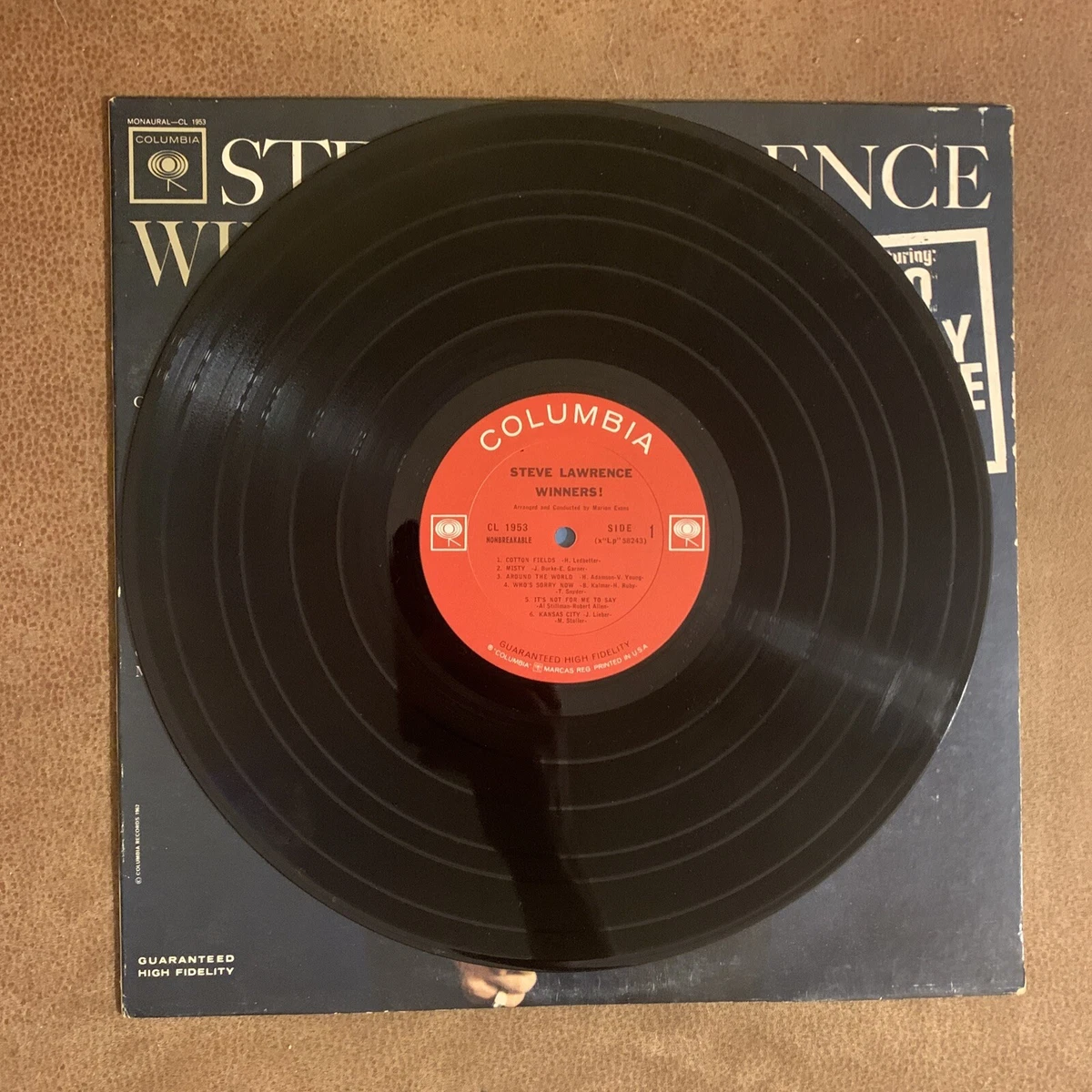 STEVE LAWRENCE WINNERS! VINYL LP ORIGINAL 1963 COLUMBIA RECORDS CL 1953, MONO EX