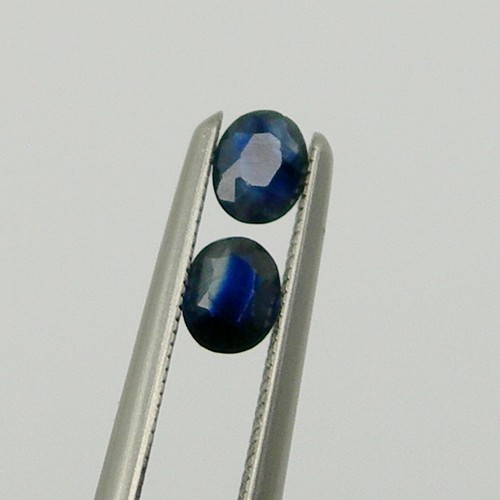 0.72 carat Oval 3.8x3 mm Qty 4, Natural Parti blue Australian Sapphire Gemstone - Picture 11 of 12