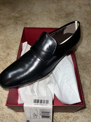 SALE NIB Salvatore Ferragamo Mens Shoes 10.5 D Nero Calf
