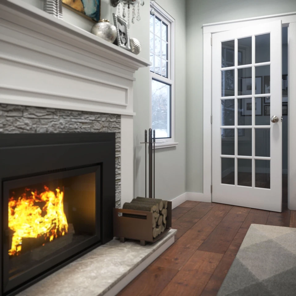 Prehung 15 Lite Primed Smooth MDF Solid Wood Interior French Doors 6'8 Height - Image 2 of 4