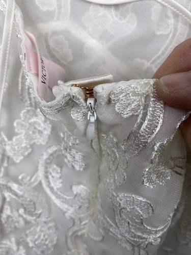 VICTORIA'S SECRET Slip Dress Lingerie XXL White Lace Strappy Back Halter - Picture 6 of 12