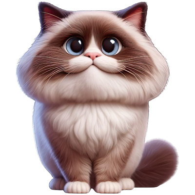 XXL 18X18 Car Sticker Ragdoll Cat Weatherproof Vinyl Decal