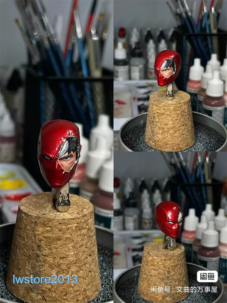 1/6 Head Model Carving Red Head Cover Robin For 12 inch Action
