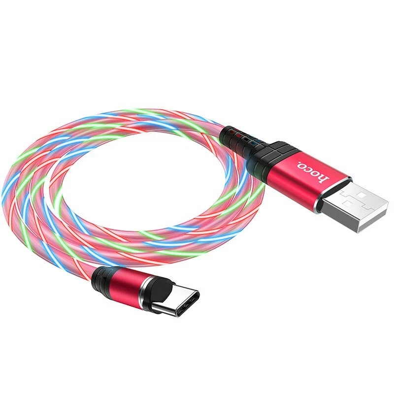 LED Samsung Galaxy S8 S9 S10+ Note 9 Fast Type C USB-C Charger Cable 3.2ft. RED - Image 4 of 4