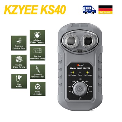 KZYEE KS40 Auto Motorrad Zündkerzenprüfer 0-6000RPM Adjustable Double Hole Detec