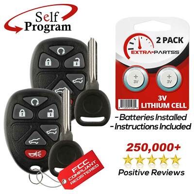 2 For 2008 2009 2010 2011 2012 2013 2014 Cadillac Escalade Remote Fob + Key