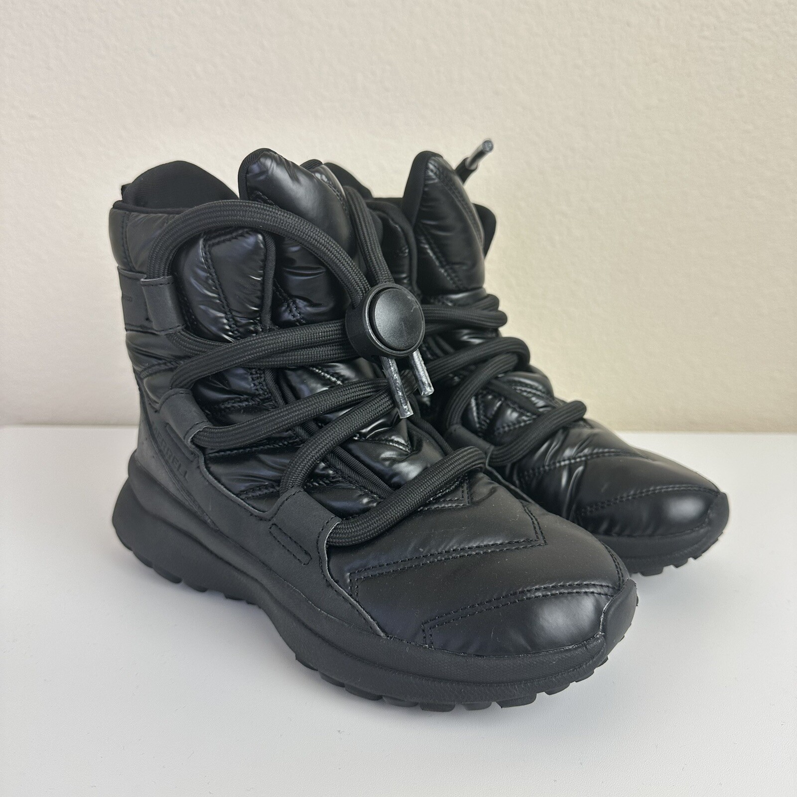 Stivali da neve Merrell isolati Cloud Puff neri impermeabili donna taglia 6 outdoor