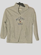 Walt Disney World 1/4 Zip Pullover Size Children  s M Gray With Pockets
