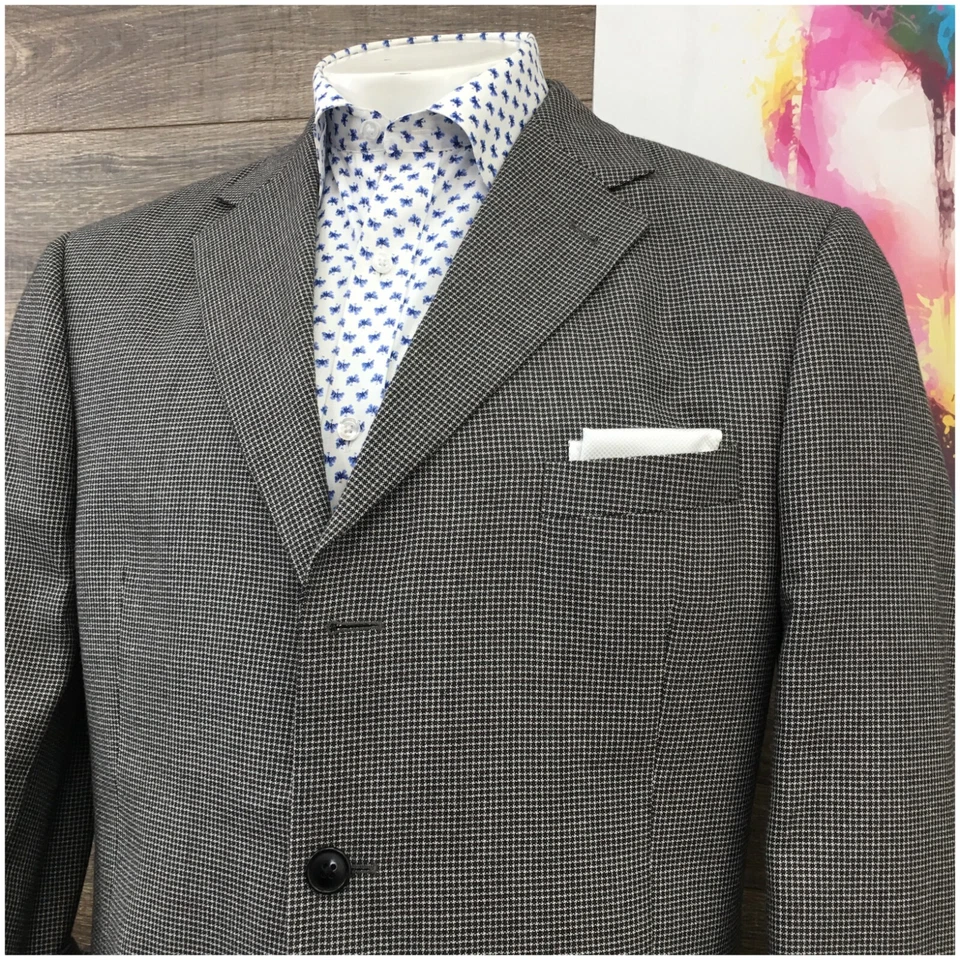 ARNOLD BRANT Hombres Blazer Abrigo Deportivo Chaqueta Informal Talla 44R Lana Bambú Traje Foto 2 de 4