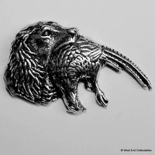 Springer Spaniel & Pheasant Pewter Pin Brooch -British Hand Crafted- Hunting Dog