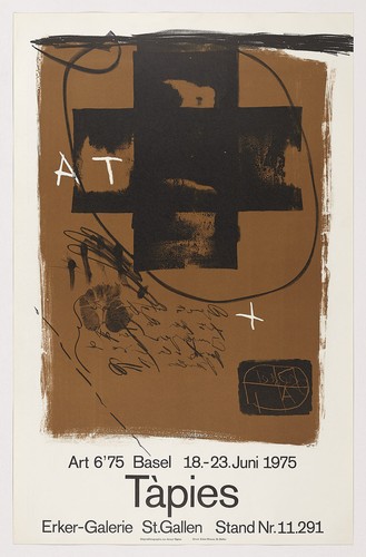 ANTONI TAPIES original 1975 lithograph poster Art 6'75 Basel Erker Galerie show