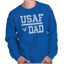US Air Force Dad USAF Logo Military Family Mens Crewneck Sweatshirt Pullover