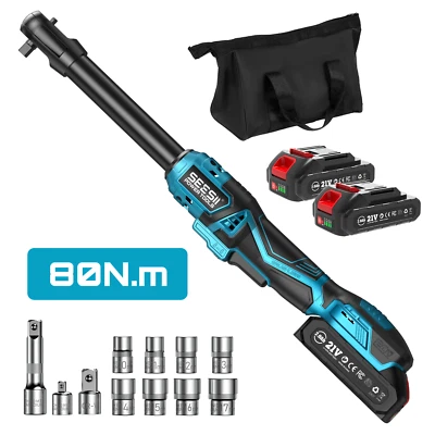 SEESII Akku-Ratsche Mit LED Licht 3/8 Zoll Variabler Geschwindigkeitsauslöser 2x21V