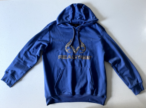 Realtree Men’s Fleece Blue Camo Logo Hoodie XL
