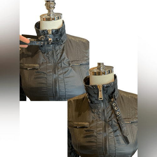Silvian Heach Black Belted Moto Trench Coat Jacket Size XS - Picture 9 of 17