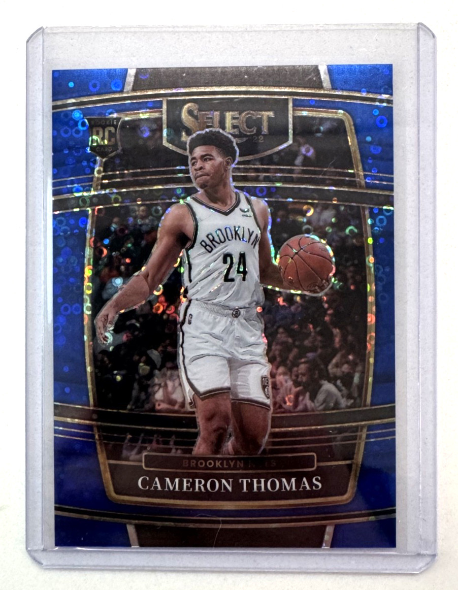 Cameron Thomas Rookie /25 - Panini Select 2021-22  Blue Disco Prizm #126 RC Nets