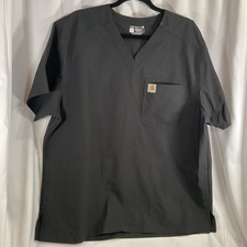 Womens Carhartt Scrub Top Shirt Black Modern Fit Size XL. Vet Tech Healthcare