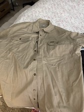 Men  s Relaxed Fit CARHART Long Sleeve Button Down Work Shirt Size Large -NWOT