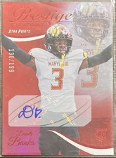 Deonte Banks 2023 Prestige Xtra Points Auto Autograph Rookie Red /199 Maryland