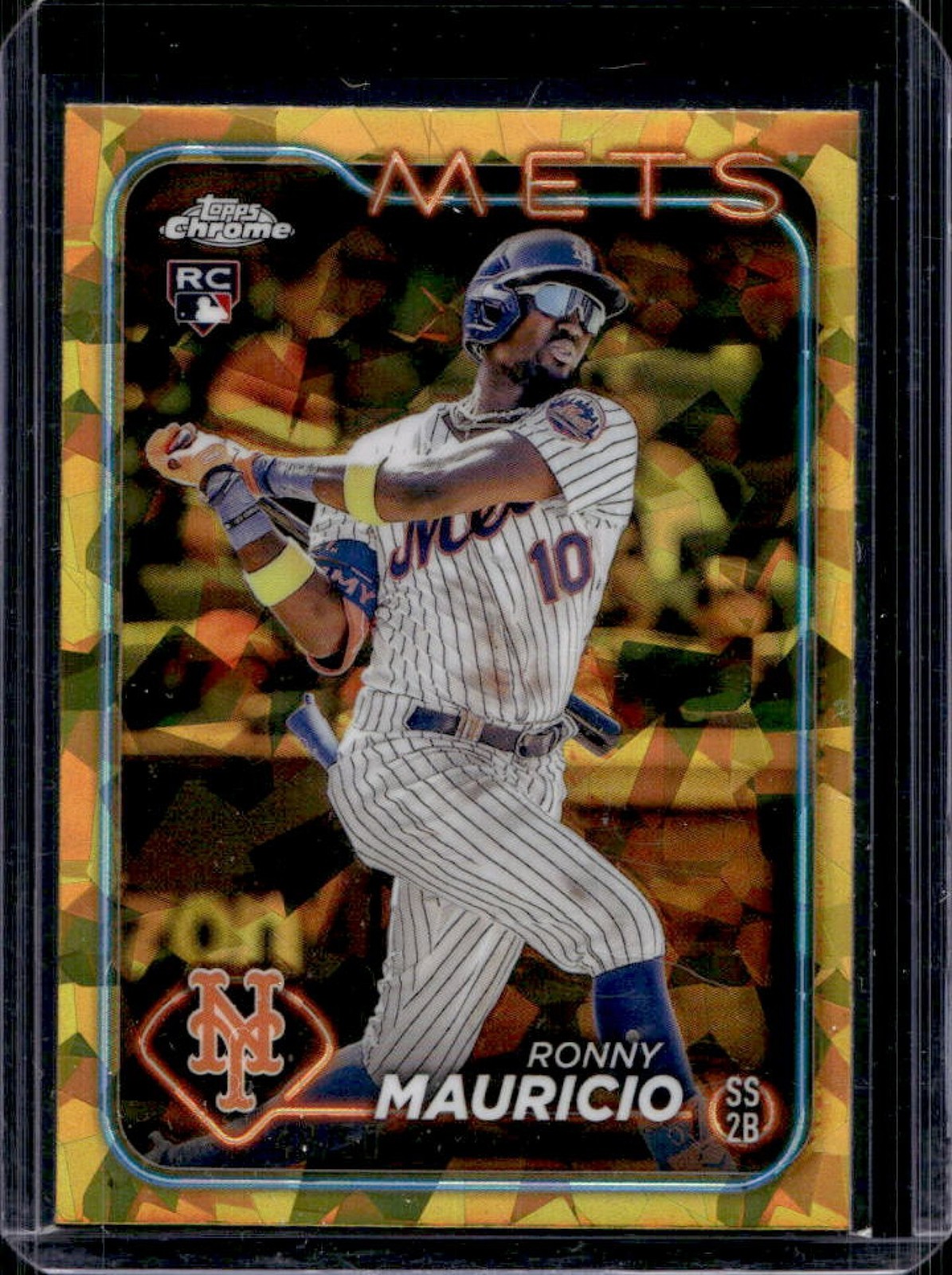 2024 Topps Chrome Sapphire Ronny Mauricio RC Gold Refractor Rookie #/50 Mets