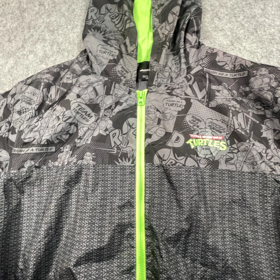 Chaqueta cortavientos Nickelodeon Teenage Mutant Ninja Turtles TMNT niños M negra Foto 3 de 4