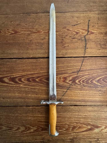 Antique WWI US Army M1905 Springfield Armory SA 1920 Chromed Parade Bayonet