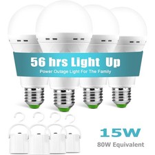 4pcs 15W 80W Led Bulb Rechargeable LED Light Bulb with Battery backup Emergency
