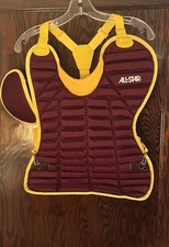 Vintage Allstar Adult Chest Protector CP22 Pro Maroon/Gold NEW