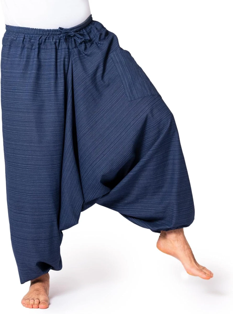 AvaCostume Pantaloni Harem Donna Stile Hippie, Morbido Cotone Modal, Vita Elastica, Marrone Taglia S (34-36)