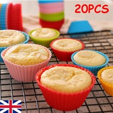 20 Pack Reusable Silicone Baking Cups Cases Muffin Molds for Bake Cupcake Molds