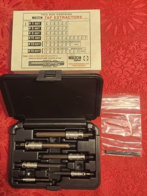 Walton Tools USA 18001 6pc 4 Flute 3/16''-1/2'' Broken Tap Remover Extractor Set