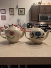 Vintage Shawnee U.S.A. Pottery Floral Tea Pot set of 2