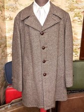 Vintage Men s Size 44 Lakeland Wool Overcoat-Tan Chevron-Coat-Winter