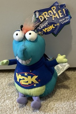 Crash Y2K Bug Plush Nylon Stuffed Toy Hallmark with Tags NON-WORKING SOUND