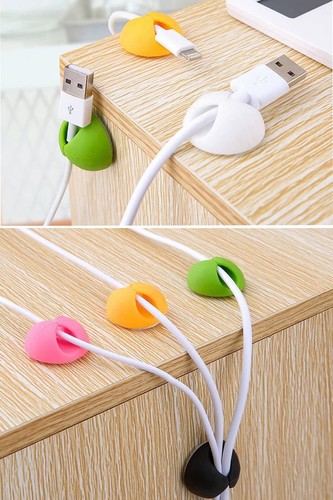 Phone Cord Holder for Desk,Cute Adhesive Cable Clips Holder,Car Home pink - Picture 3 of 9