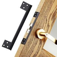 Door Latch Guard Home Security Lock Plate, Outswing 7" - 1pack, Black