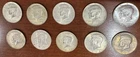 Lot of 10 Kennedy Half Dollars 40% Silver 1966 (1), 1967 (8), 1968 (1)