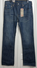 Image of Levi's 527 Slim Bootcut Jeans Size 34x34 Dark Wash Blue Cotton Denim Tags E6