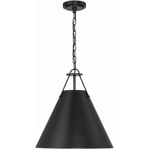 Crystorama XAV-B8305-MK Xavier 3 Light 16 inch Matte Black Pendant Ceiling Light - Picture 2 of 5