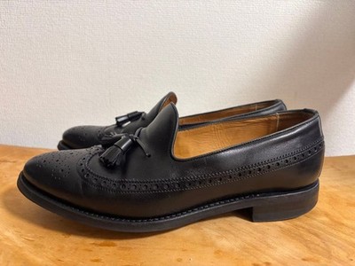 Berwick Leather Wingtip Tassel Loafers Black 7.5 US Men's Dress Shoes