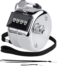 Metal Hand Tally Clicker Counter, 4-Digit Number Display for Coaching, Knitti...