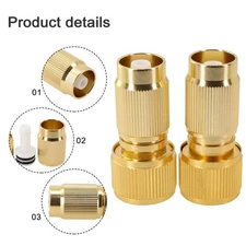 2pcs Expandable Hose Repair Adaptor Garden Hose Fitting Brass Hose Connector