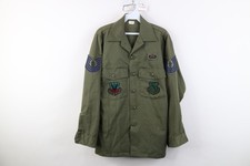 Vtg 80s US Air Force Mens 15.5 33 OG507 Utility Military Field Button Shirt USA