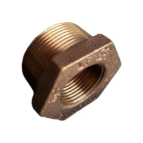 Brass Hex Reducing Bushing 1-1/2" Male Threaded NPT x 1" Female Threaded NPT 